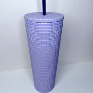 Matte Lavender Grid Starbucks Cup
